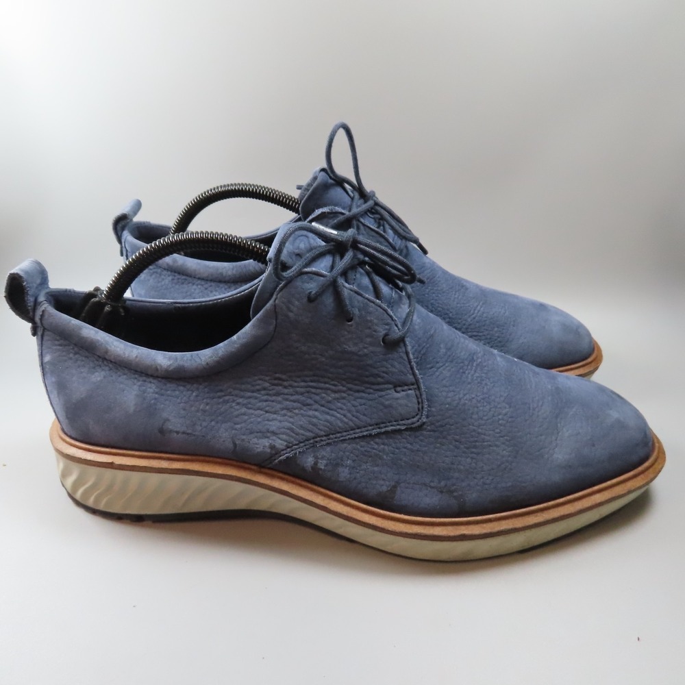 ECCO St.1 Hybrid Men's EU 43 US 9 Blue‎ Nubuck Plain Toe Oxford Casual Sneakers